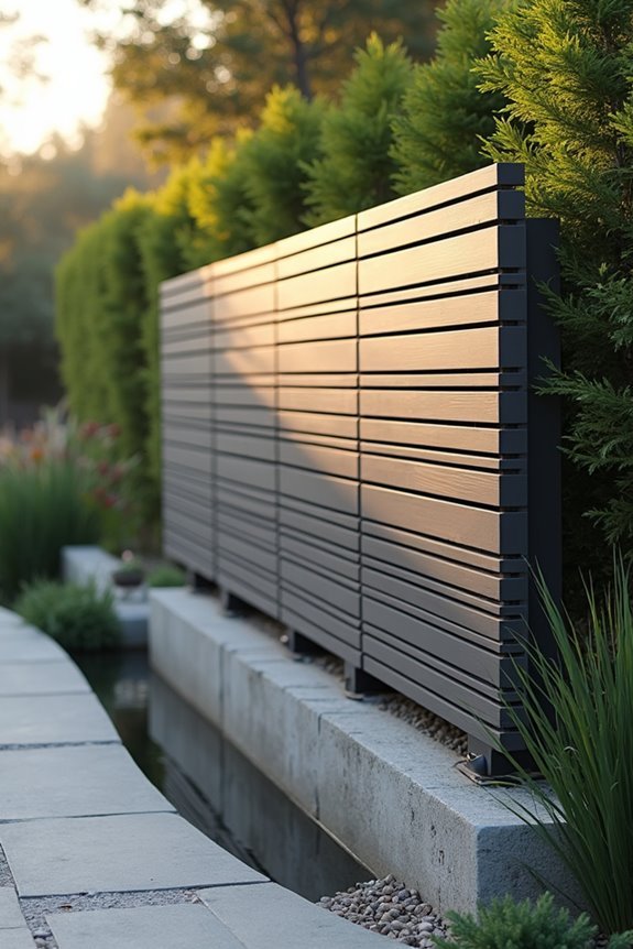 sleek geometric slat fencing