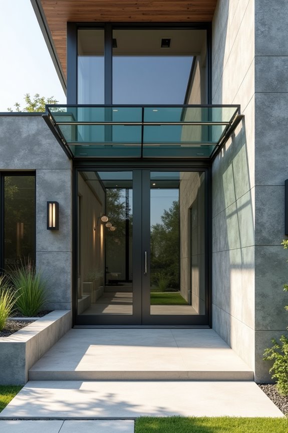 sleek glass metal canopy design