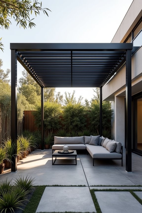 sleek metal pergolas transform patios