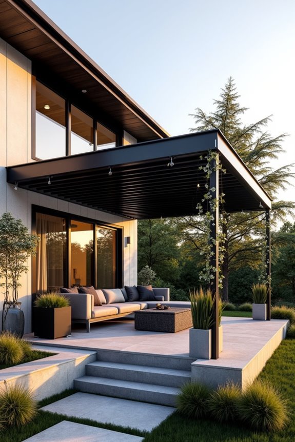 sleek modern pergola designs