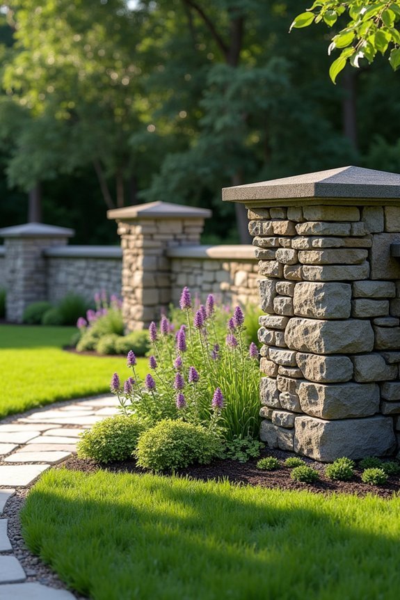 stacked stone architectural boundaries