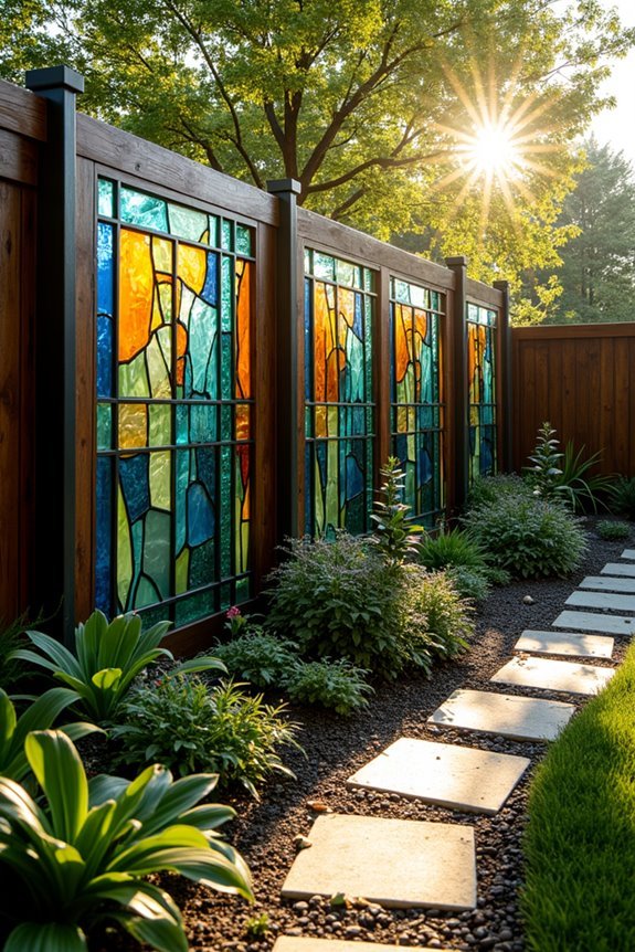 stained glass outdoor privacy panels