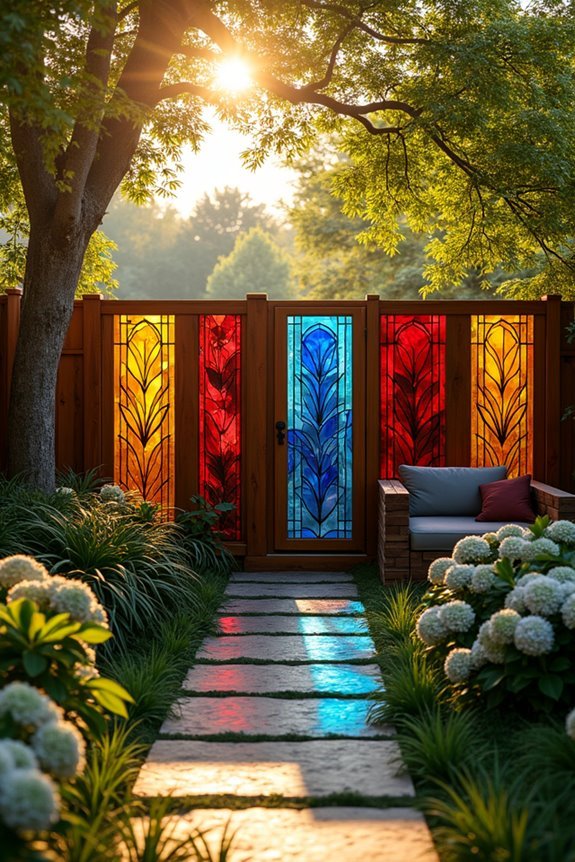 stained glass panel installation