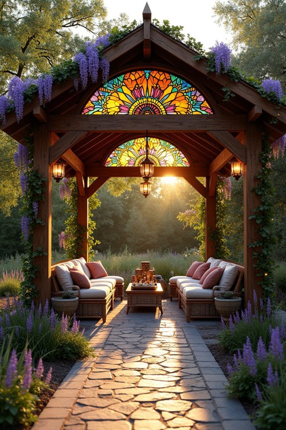 stained glass panel installation