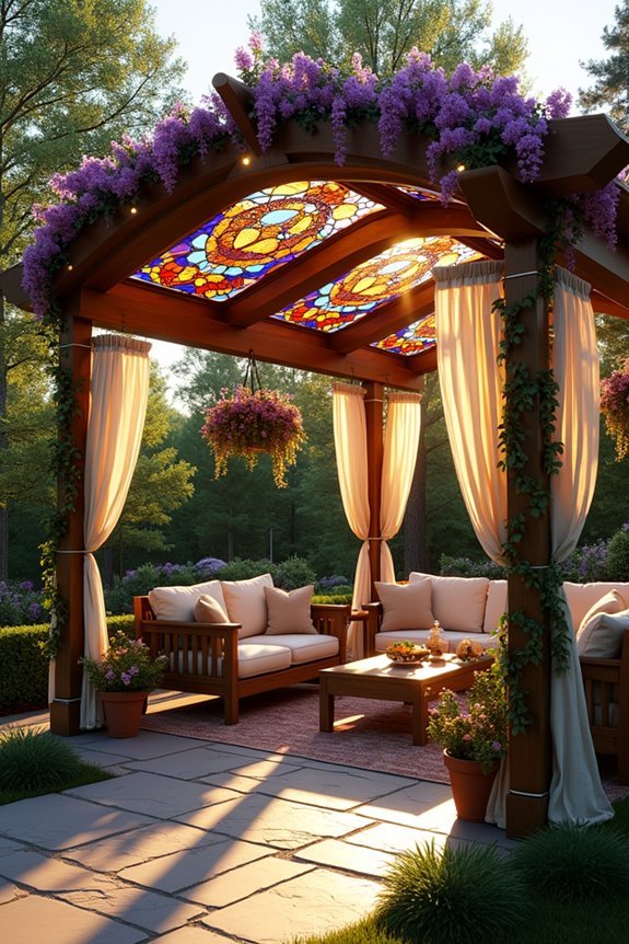 stained glass pergola design