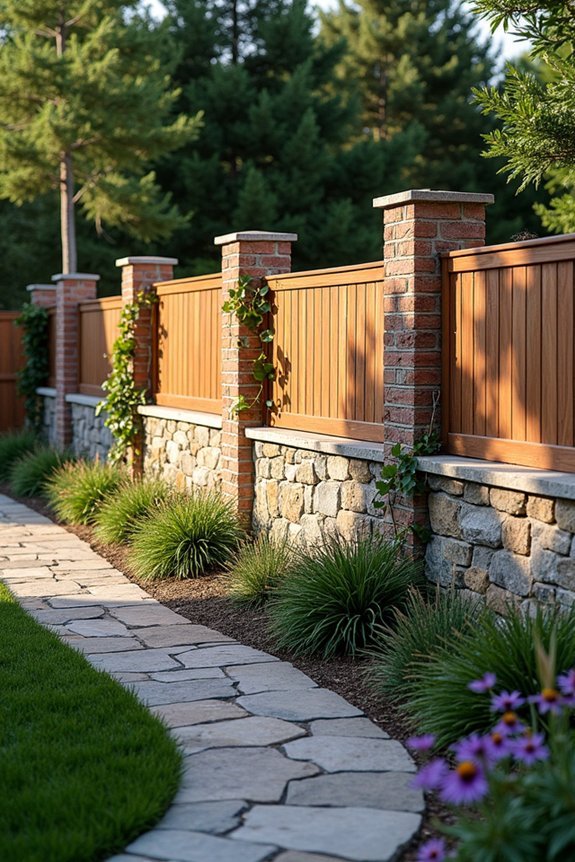 stone brick fence design