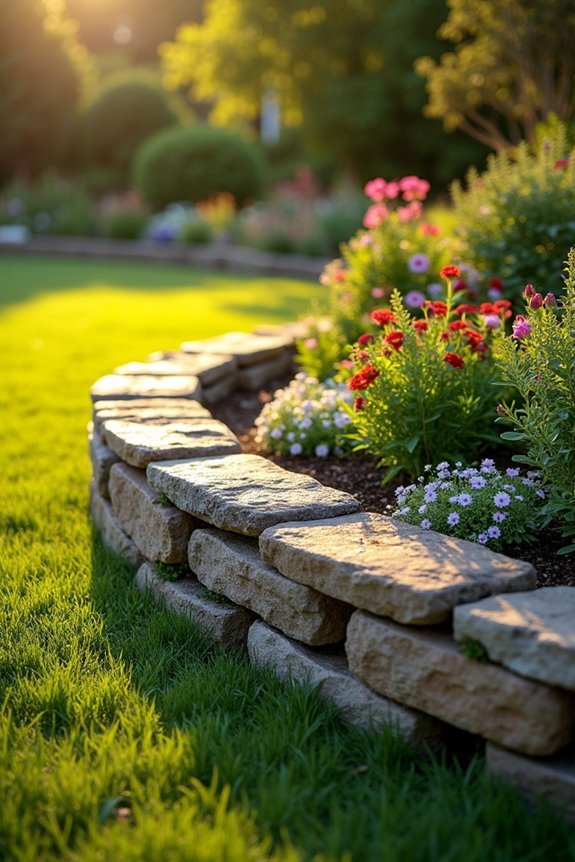 stone wall garden construction