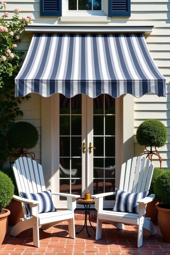 striped canvas awning design