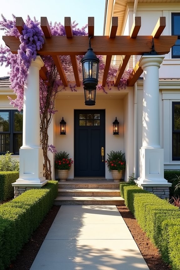 stylish entrance pergola design