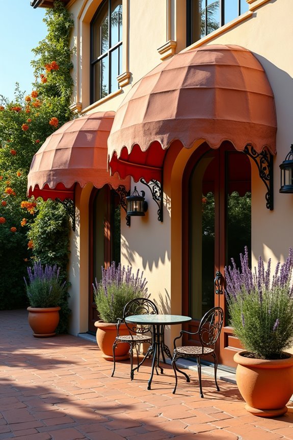 terracotta tiled mediterranean awnings