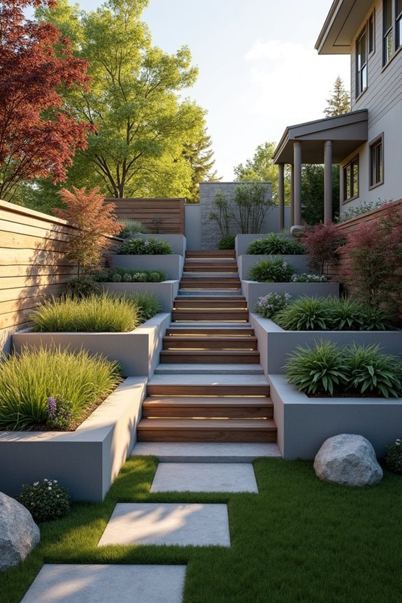 tiered concrete fencing design