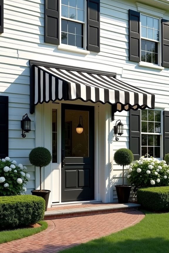 timeless black and white awnings