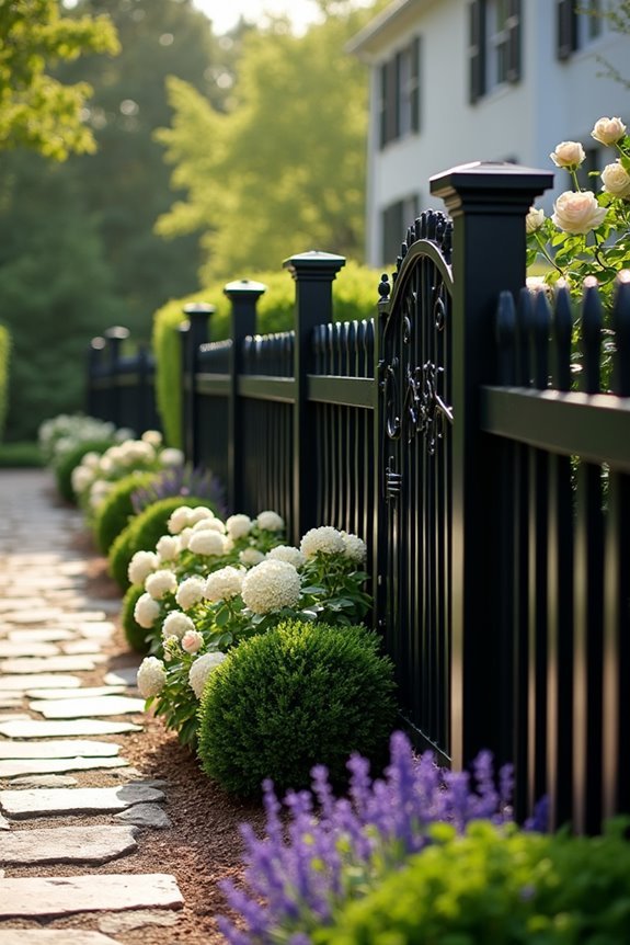 traditional matte black pickets