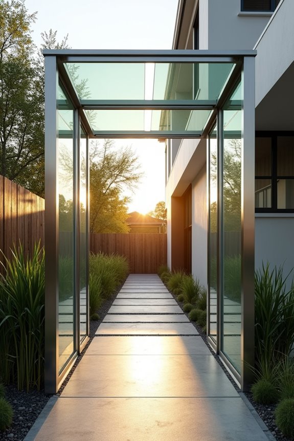 transparent architectural glass panels