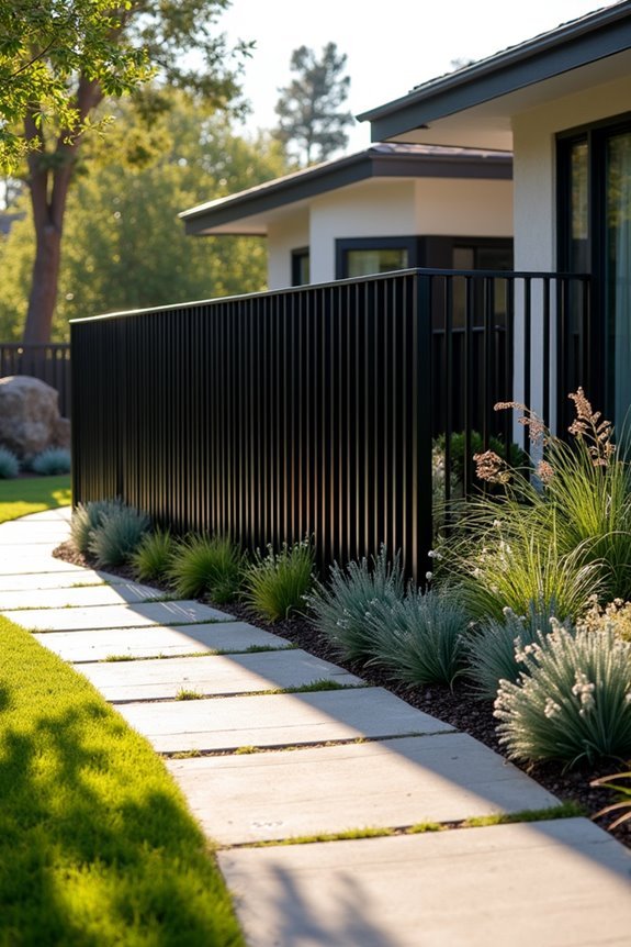 transparent minimalist steel fencing