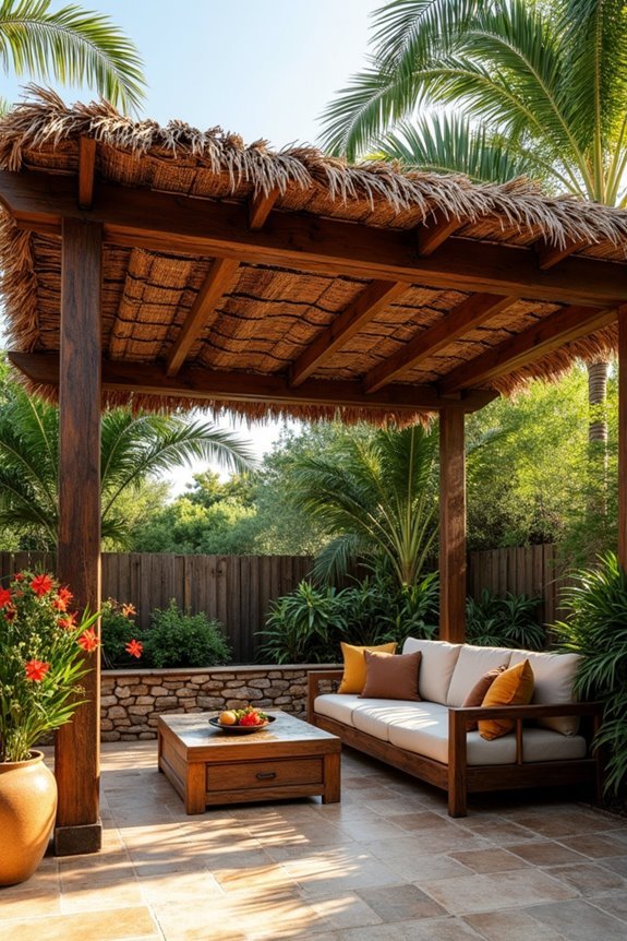 tropical canopy shade installation