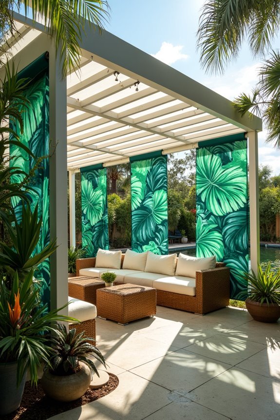 tropical decor statement panels