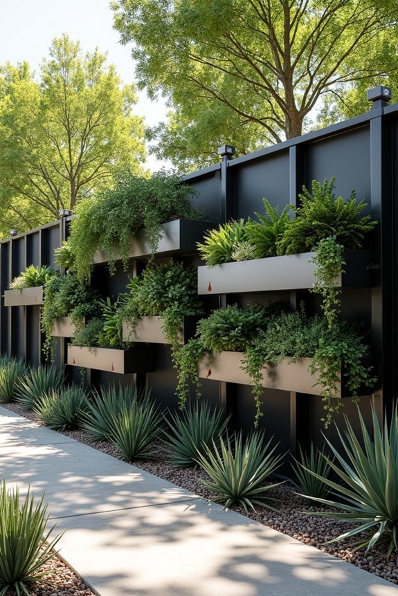 vertical garden fence integration