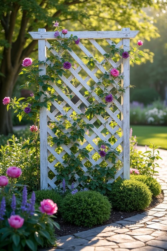 vertical gardening with lattice