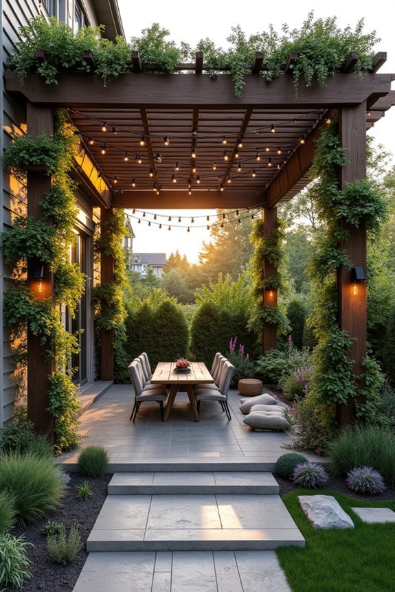 vertical gardening with pergolas