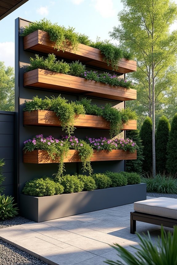 vertical privacy with greenery