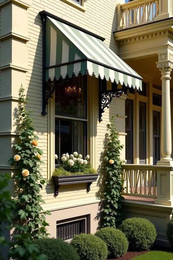 victorian era scrollwork awnings