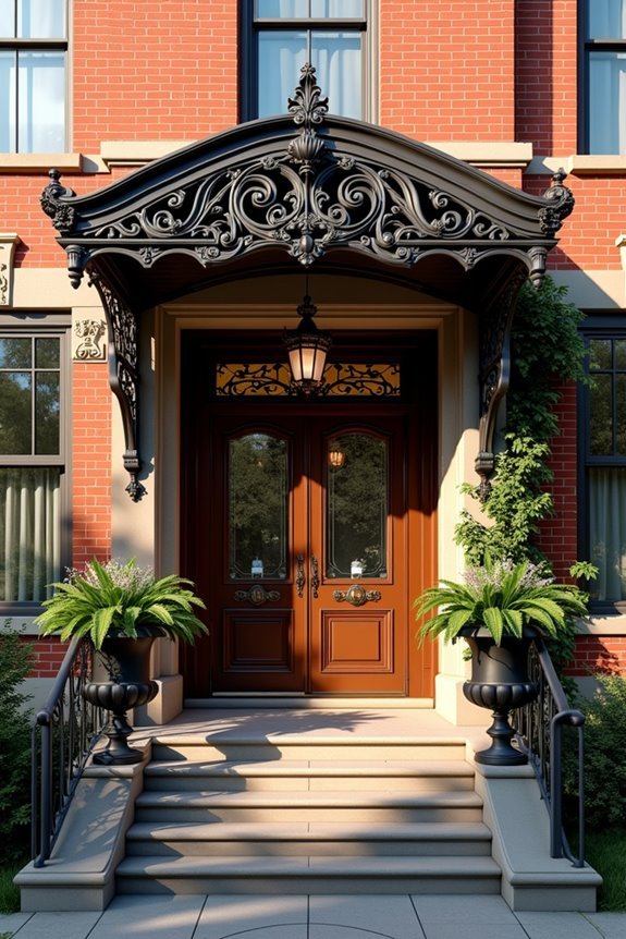 victorian glass and iron awnings