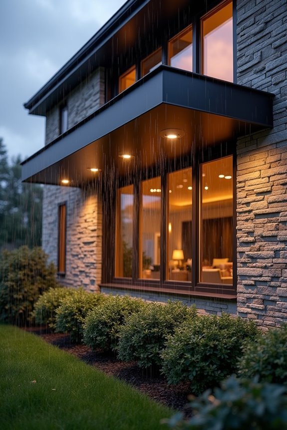 weather protection with overhangs