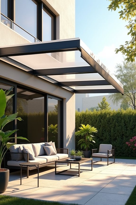 weather resistant transparent awnings
