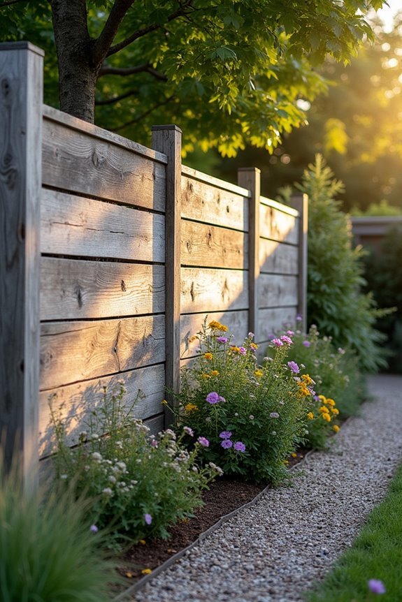 weathered barn wood fencing