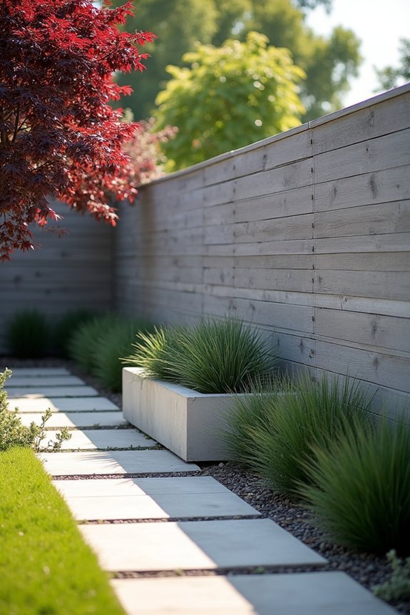 weathered plank landscape design