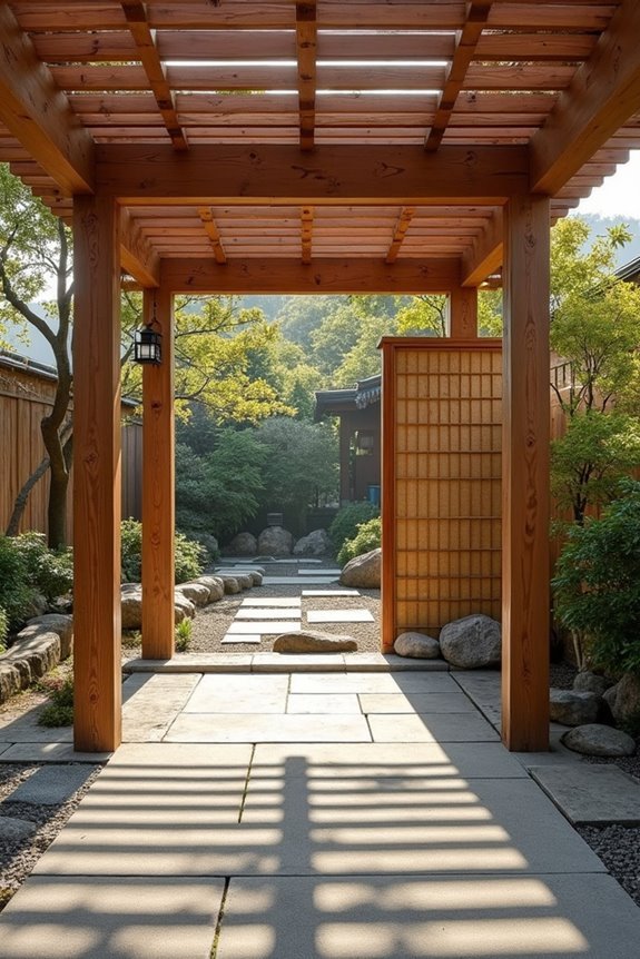 zen inspired minimalist pergola design